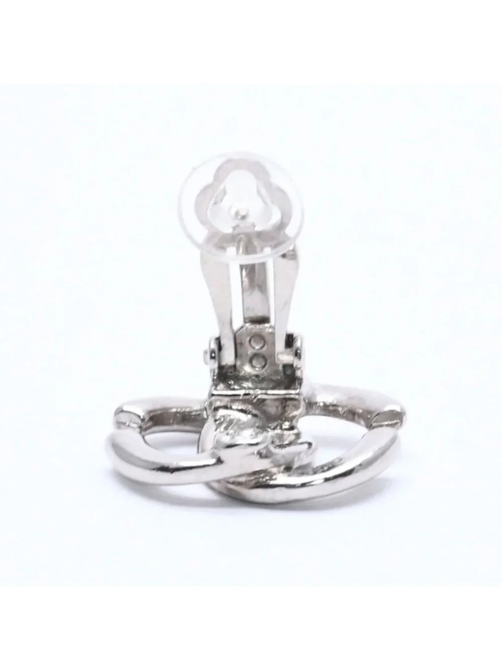 Chanel Earrings CC Logo 01 Silver Metal